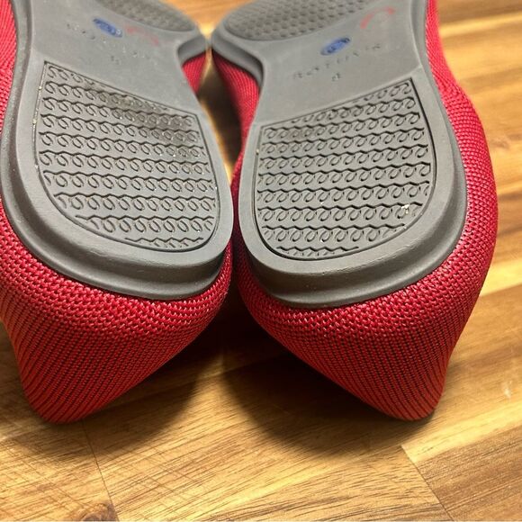 Rothy’s ‘The Flat’ Bright Red Round Toe *Size runs small* Marked as 8W- Fits 7 - Picture 6 of 11